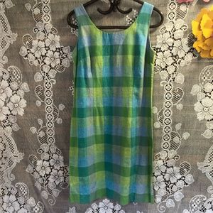 Bright Plaid Linen Dress